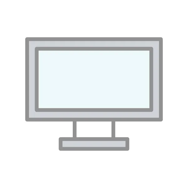 Monitor Line Filled Light Vector Icon Desig — Stockvektor