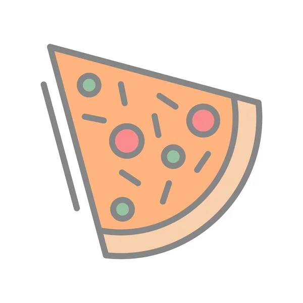 Slabá Vektorová Ikona Plátky Pizzy — Stockový vektor