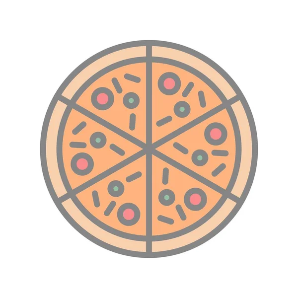 Icône Vectorielle Lumineuse Remplie Pizza Desig — Image vectorielle