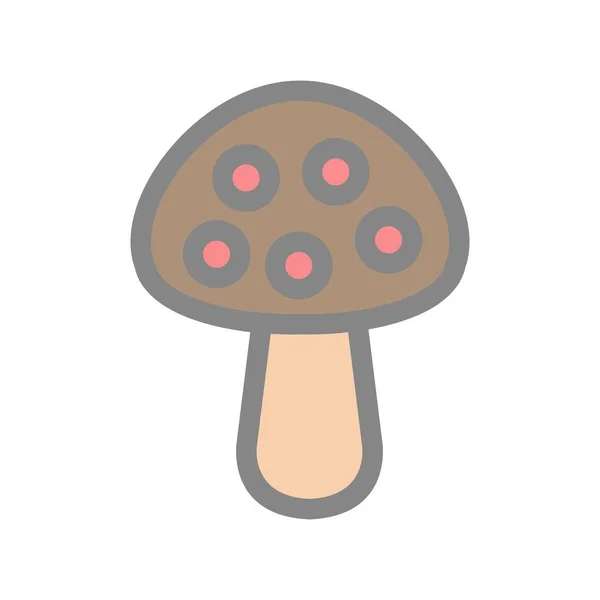 Mushroom Filled Light Vector Icon Desig — Stock Vector