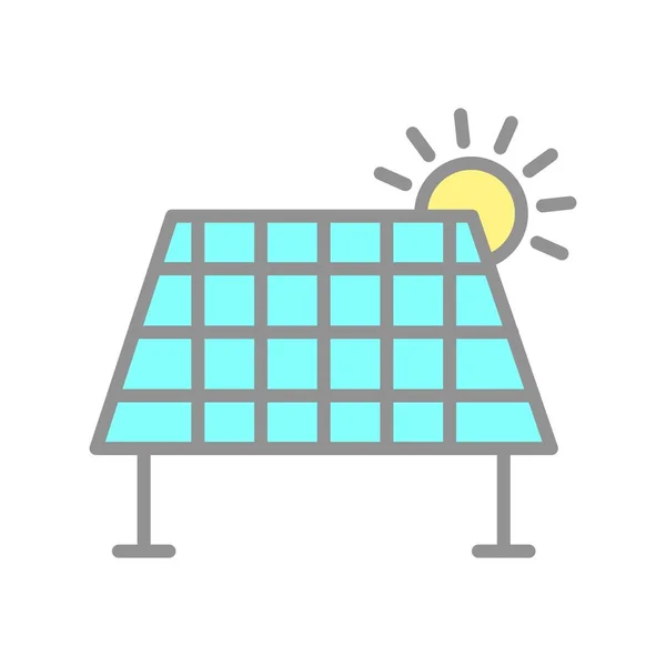 Solar Preenchido Luz Vetor Ícone Desig —  Vetores de Stock