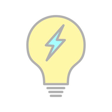 Blub Doldurulmuş Işık Vektörü Simgesi Tasarımı