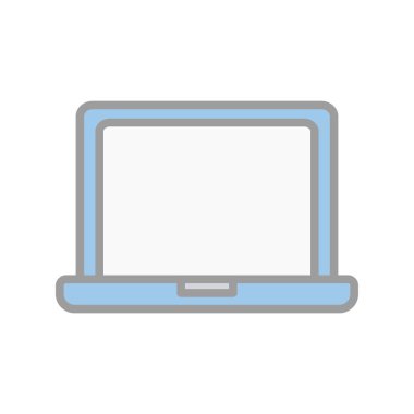 Laptop Doldurulmuş Işık Vektörü Simgesi Tasarımı