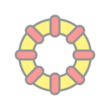 Lifebuoy Doldurulmuş Işık Vektörü Simgesi Tasarımı