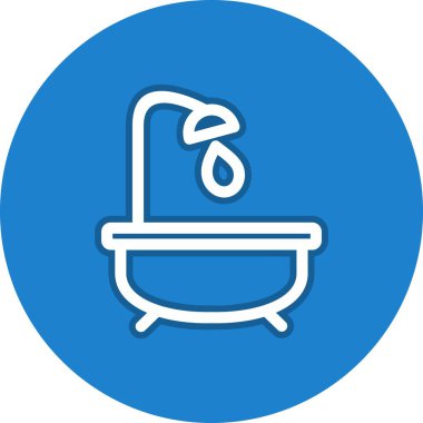 Küvet Hattının Çember Vektör Simgesi Tasarımı