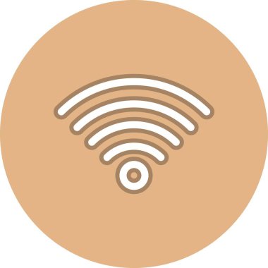 Wifi Satır Çemberi Vektör Simgesi Tasarımı