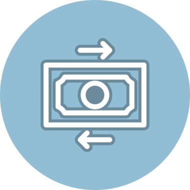 Para Takas Hattı Çember Vektör Simgesi Tasarımı