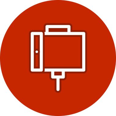 Selfie Çubuk Satırı Çember Vektör Simgesi Tasarımı