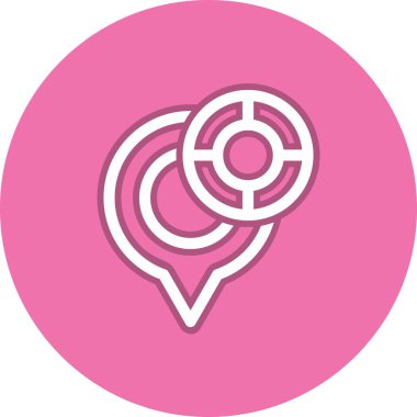 Konum Satırı Çember Vektör Simgesi Tasarımı