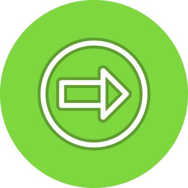 Sağ Ok Satırı Çember Vektör Simgesi Tasarımı