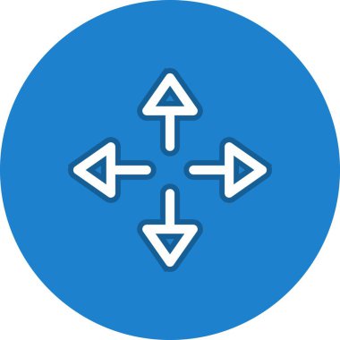 Yön Çizgisi Çemberi Vektör Simgesi Tasarımı