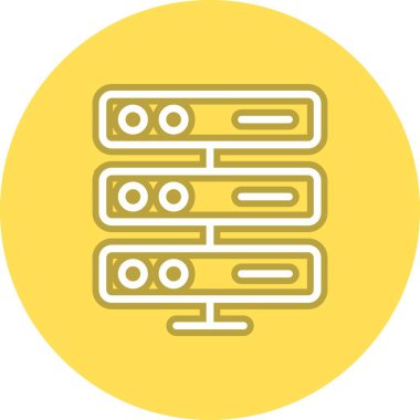 Sunucu Satırı Çember Vektör Simgesi Tasarımı