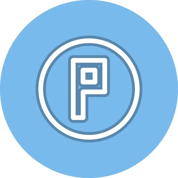 Parkeerlijn Circle Vector Icon Desig — Stockvector