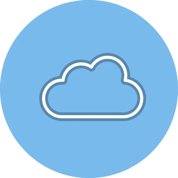 Wolkenlijn Cirkel Vector Icon Desig — Stockvector