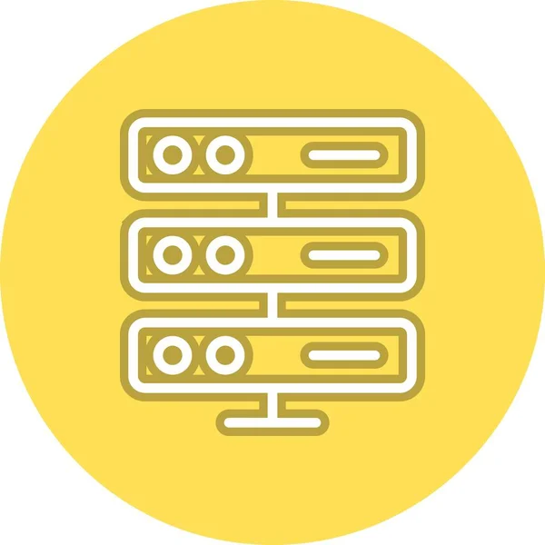 Server Line Circle Vector Icon Desig — Stock Vector