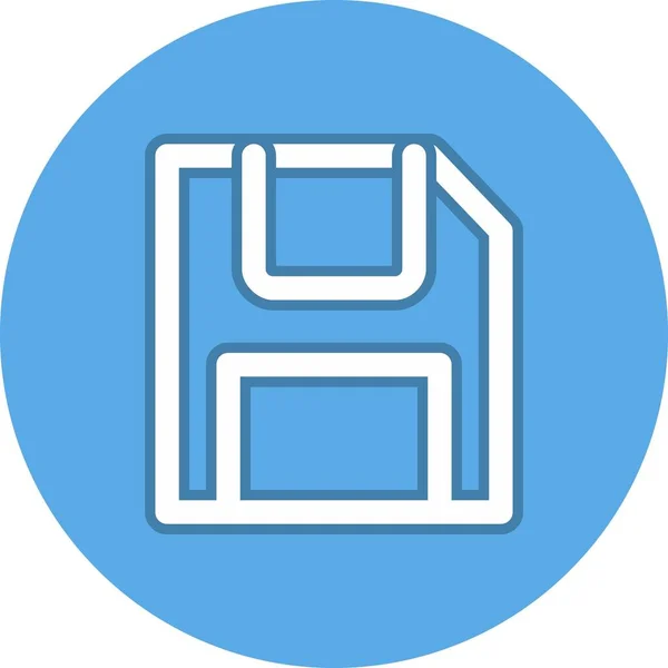 Floppy Line Circle Vector Icon Desig — Vector de stock