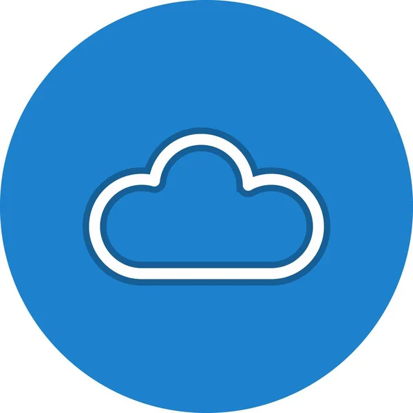 Cloud Line Circle Vector Icoon Ontwerp — Stockvector
