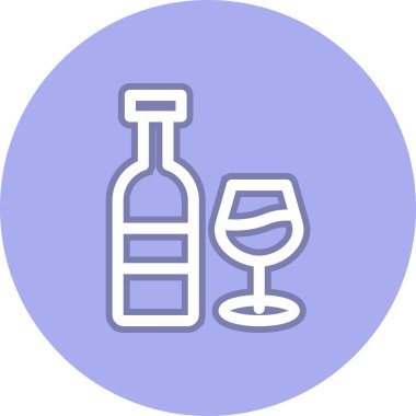 Şarap Hattı Çemberi Vektör Simgesi Tasarımı