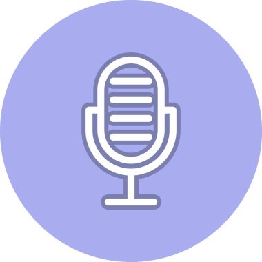 Mikrofon Hattı Çember Vektör Simgesi Tasarımı