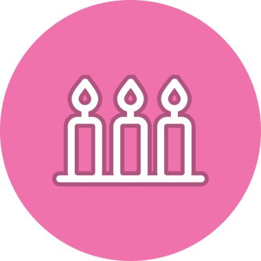 Mum Satırı Çember Vektör Simgesi Tasarımı