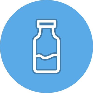 Süt Şişesi Satırı Çember Vektör Simgesi Tasarımı