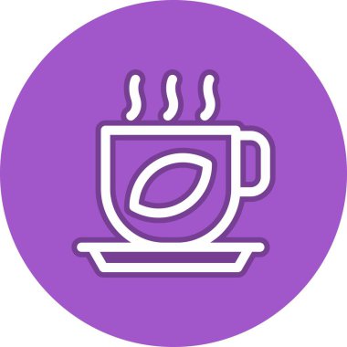 Yeşil Çay Çizgisi Çember Vektör Simgesi Tasarımı