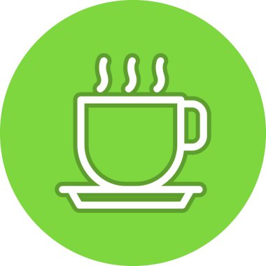 Çay Muhaberesi Satırı Çember Vektör Simgesi Tasarımı