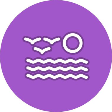 Deniz Hattı Çemberi Vektör Simgesi Tasarımı