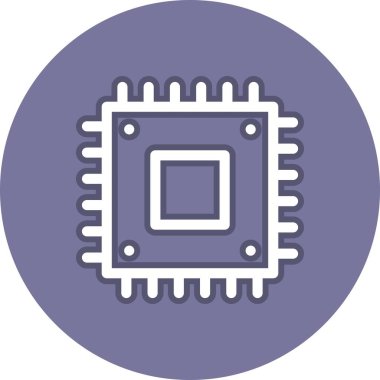 Çip Satırı Çemberi Vektör Simgesi Tasarımı