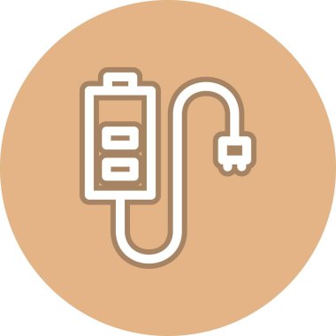 Şarj Hattı Çember Vektör Simgesi Tasarımı