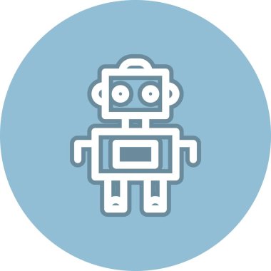 Robot Çizgisi Çember Vektör Simgesi Tasarımı