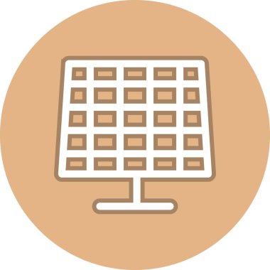 Güneş Paneli Çizgisi Çember Vektör Simgesi Tasarımı