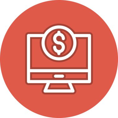 Bankacılık Hattı Çember Vektör Simgesi Tasarımı