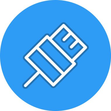 Usb Kablo Hattı Çember Vektör Simgesi Tasarımı