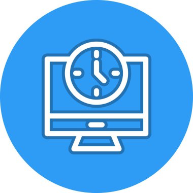 Zamanlayıcı Satırı Çember Vektör Simgesi Tasarımı