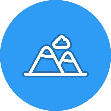 Peyzaj Çizgisi Çember Vektör Simgesi Tasarımı