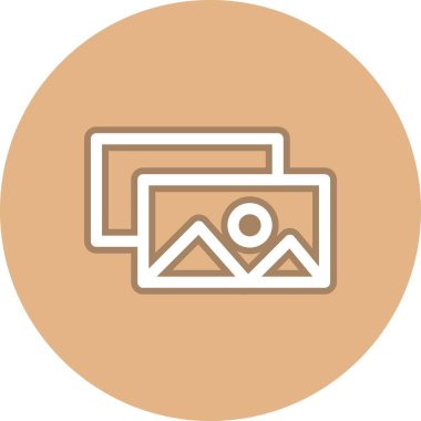 Galeri Çizgisi Çember Vektör Simgesi Tasarımı