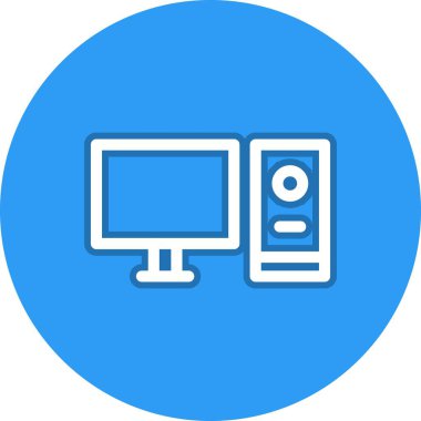 Çalışma İstasyonu Satırı Çember Vektör Simgesi Tasarımı