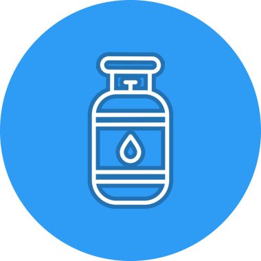 Gaz Silindiri Satır Çemberi Vektör Simgesi Tasarımı