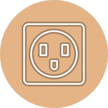 Soket Satırı Çember Vektör Simgesi Tasarımı