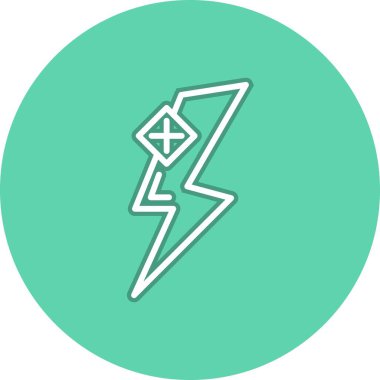 Enerji Hattı Çemberi Vektör Simgesi Tasarımı