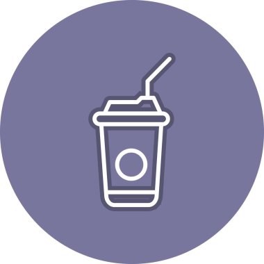 Tek kullanımlık kahve kupası hattı Çember Vektör Simgesi Tasarımı