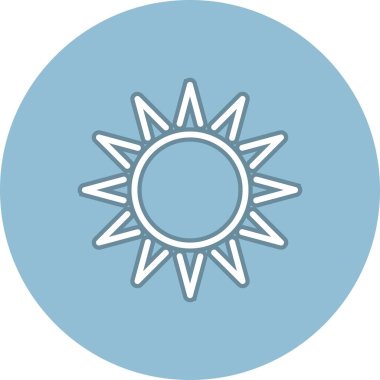 Güneş Çizgisi Çemberi Vektör Simgesi Tasarımı 