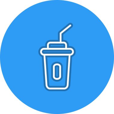 Saman Hattı Çemberi Vektör Simgesi Tasarımı ile Çay Fincanı