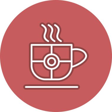 Sıcak Kahve Kupası Hattı Çember Vektör Simgesi Tasarımı