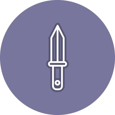 Hançer Çizgisi Çember Vektör Simgesi Tasarımı