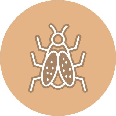 Böcek Çizgisi Çemberi Vektör Simgesi Tasarımı