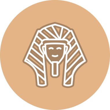 Firavun Çizgisi Çember Vektör Simgesi Tasarımı