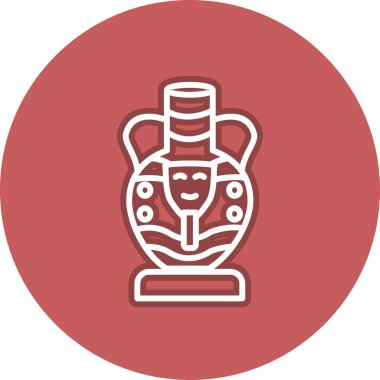 Mısır vazo hattı Çember Vektör Simgesi Tasarımı