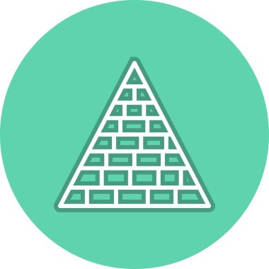 Piramit Satır Çemberi Vektör Simgesi Tasarımı